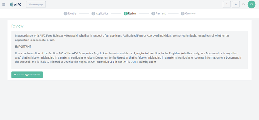 Figure 3. Review page